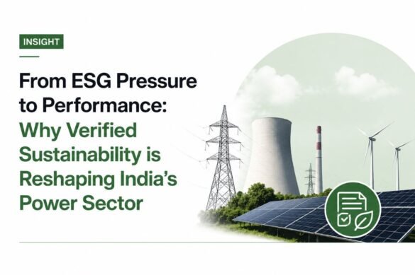 Modern renewable energy infrastructure with solar and power systems representing ESG-driven sustainability in India’s energy sector