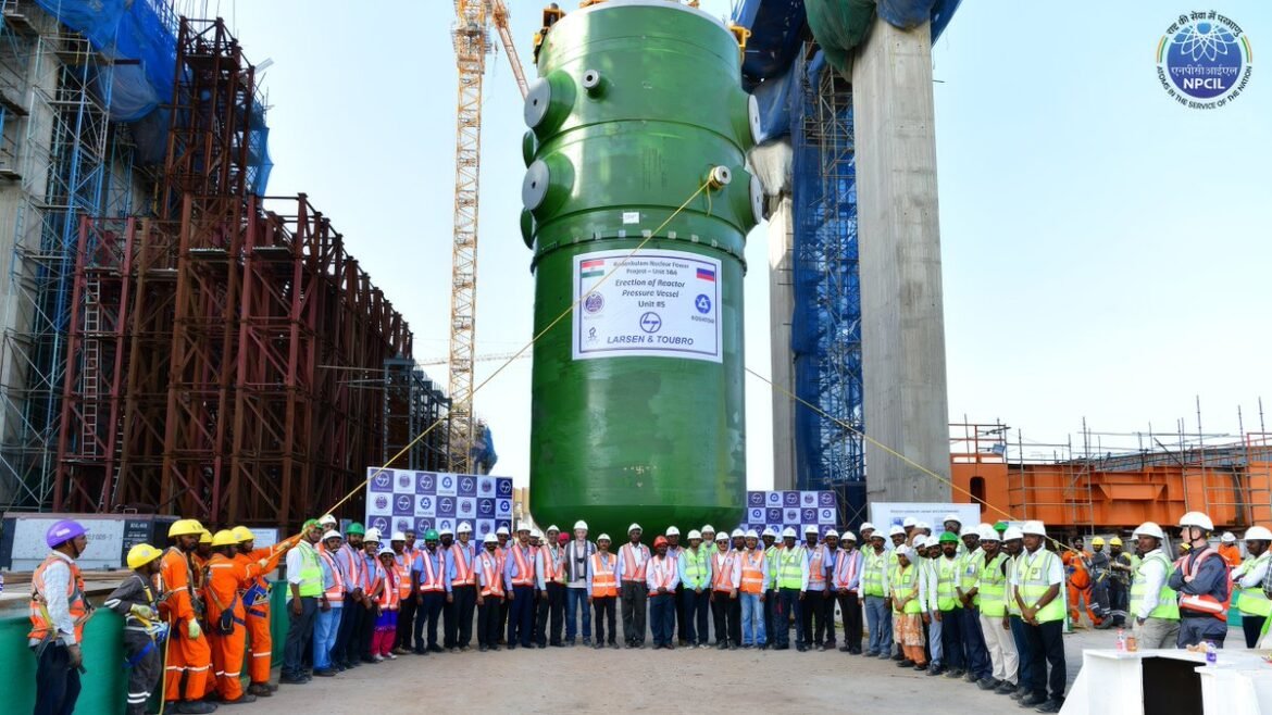 Kudankulam Nuclear Power Project Unit-5 Achieves Major Construction Milestone With Successful Erection Of Reactor Pressure Vessel