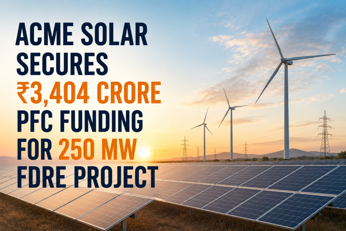ACME Solar Raises ₹3,404 Crore from PFC for 250 MW FDRE Project