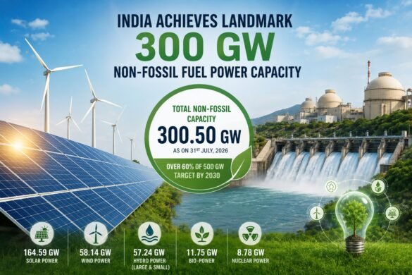 India Crosses 300 GW Non-Fossil Fuel Power Capacity