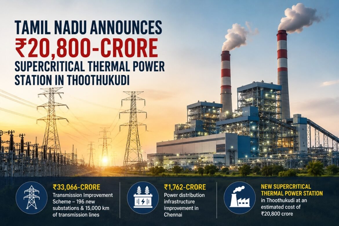 Tamil Nadu CM Vijay Announces ₹20,800-Crore Supercritical Thermal Power Station in Thoothukudi
