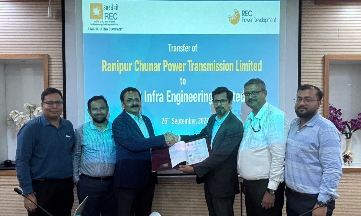 RECPDCL Transfers Ranipur Chunar Power Transmission SPV to H G Infra Engineering for Uttar Pradesh Transmission Project