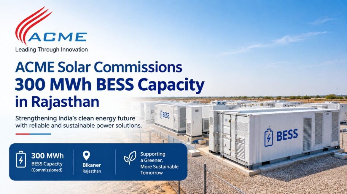 ACME Solar 66.68 MW solar and 300 MWh BESS project in Bikaner, Rajasthan