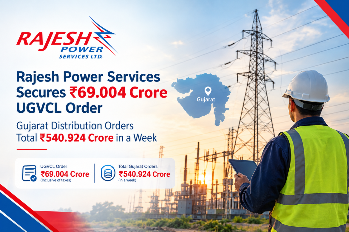 Rajesh Power Services Secures ₹69.004 Crore UGVCL Order; Gujarat Distribution Orders Total ₹540.924 Crore in a Week